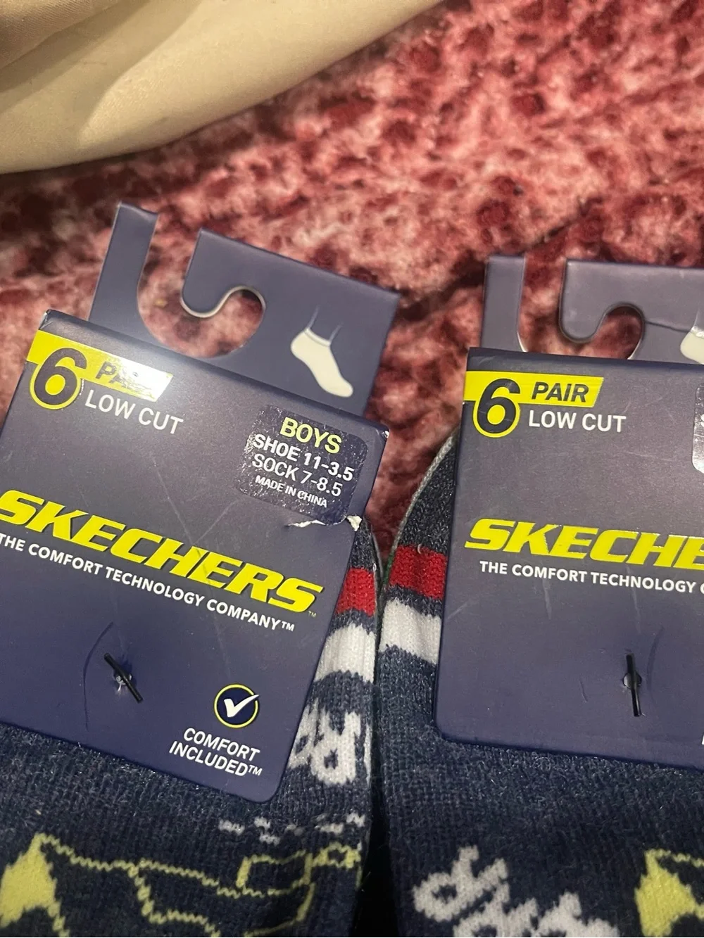 Skechers Boys Low-Cut Athletic Socks — Navy, Gray & Royal Blue Assortment 6-pack
